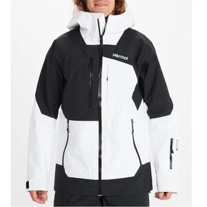 Marmot Men’s Smokes Run Jacket Ski Snowboard Jacket Goretex Black/White Size XL